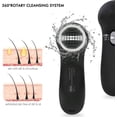 thumbnail image 4 of Black Rechargeable Sonic Facial Cleansing Brush With Interchangeable Heads, Waterproof Vibrating Exfoliator For Deep Skin Cleaning, 4 of 6