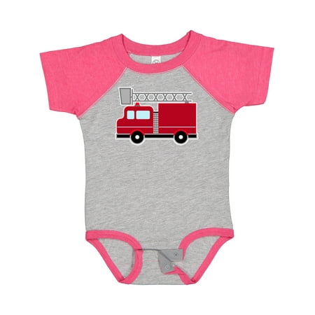 

Inktastic Red Firefighter Fire Truck Gift Baby Boy or Baby Girl Bodysuit