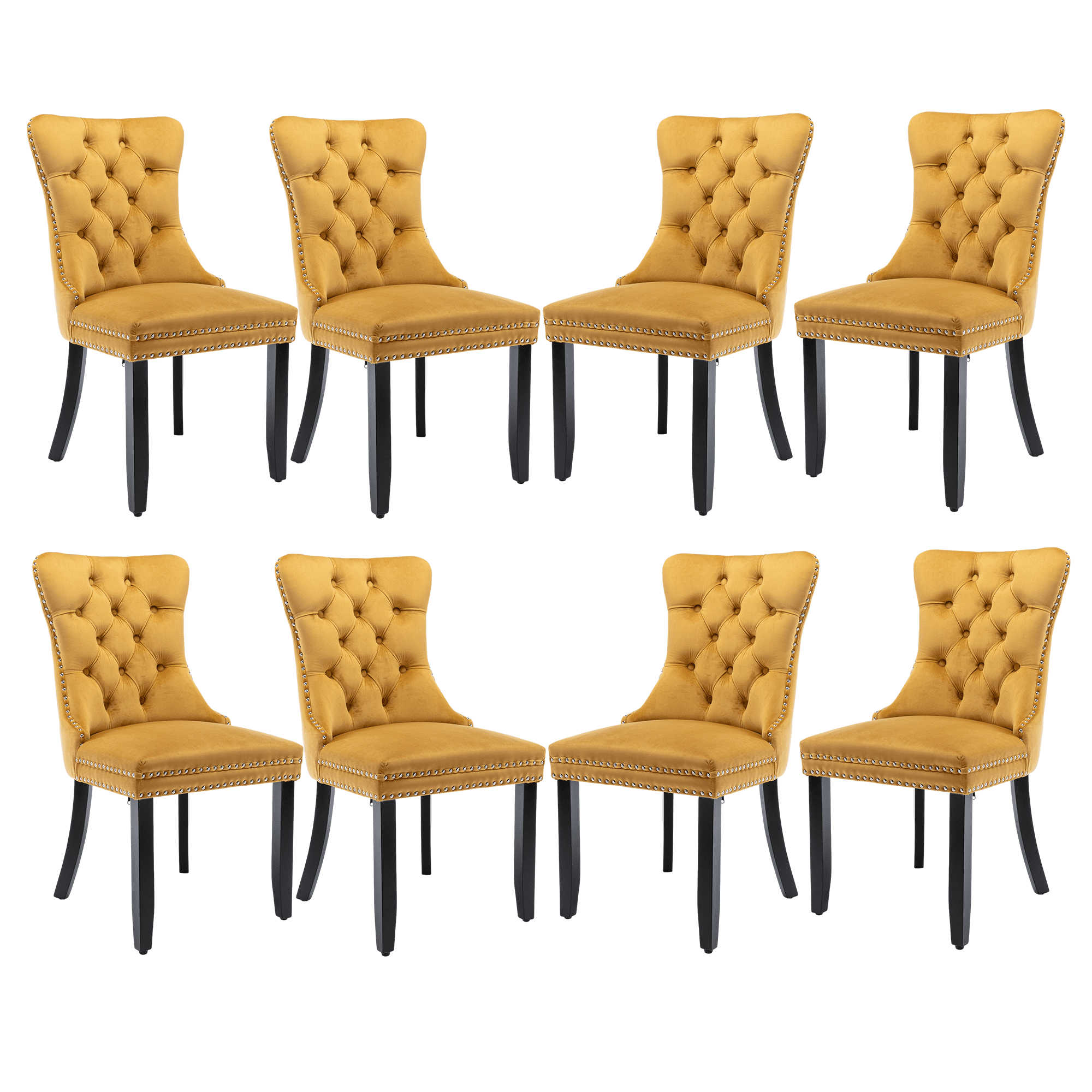 Tufted Dining Chair, Contemporary Velvet Chairs for Dining Room