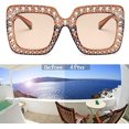 thumbnail image 5 of 3 Piezas Gafas de Sol de Gran Tamaño con Diamantes de Imitación, Gafas Cuadradas de Diamantes Neutros, Gafas de Sol con Montura Gruesa de Cristal Brillante, Gafas de Vacaciones Brillantes, Accesorios de Ropa para Hombres y Mujeres Excelente Rendimiento, 5 of 5