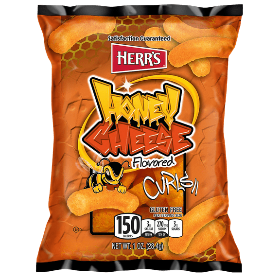 Herr's Honey Cheese Curls, 1 Ounce (Pack of 7)