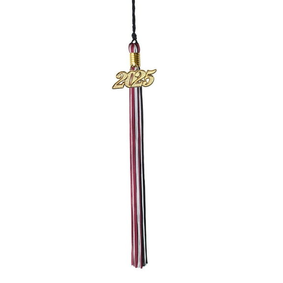 Class Act Graduation Graduation Tassel - Gold Charm - 3 Color, 2025, Black / Burgundy / Silver