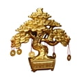 thumbnail image 3 of Árbol del dinero chino, decoración de mesa, 17,3 x 8,9 x 19,3 cm, color dorado, hecho a mano Estilo B, 3 of 9