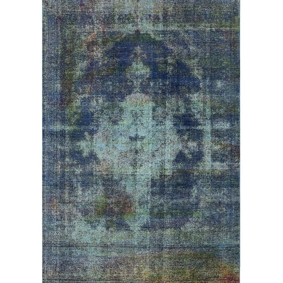 Ahgly Company Indoor Rectangle Mid-Century Modern Light Slate Gray Oriental Area Rugs, 2' x 4'