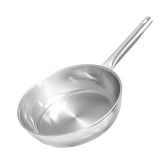 Universal 9.4-Inch Tri-Ply Stainless Steel Fry Pan With Glass Lid - Non-Stick, Oven Safe, Works On All Stovetops
