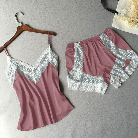 

Gyouwnll Sleepwear For Womens Pajamas For Women 2Pc Lingerie Women Nightdress Nightgown Sleepwear Underwear Set