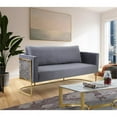 thumbnail image 2 of Meridian Furniture Casa Gray Velvet Sofa with Gold Iron Metal Base, 2 of 10