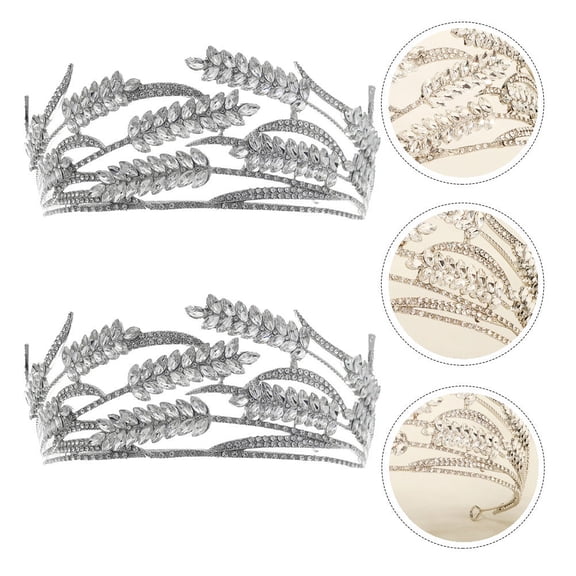 Soimiss Bride Headdress Silver Rhinestones 1Pcs