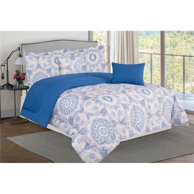 Bibb Home 5PCCOMKGALEX King Size Comforter Set with Decorative Pillows, Alexandra - 5 Piece