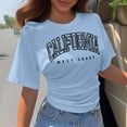 thumbnail image 2 of Trendfront Womens California Graphic T Shirt Letter Print Varsity College Style Crewneck Short Sleeve Tee Retro Casual Streetwear Summer Tops, 2 of 4