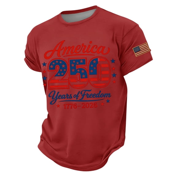 Mens 4th of July Shirts 250 Anniversary American Flag T Shirts Short Sleeve USA Shirt Independence Day Patriotic Tee Tops