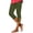 Green01, variant on Costeam Womens Solid Color High Waist Capri Leggings with Ankle Cutout and Metal Ring Detail Stretch Fit Casual Cropped Workout Pants