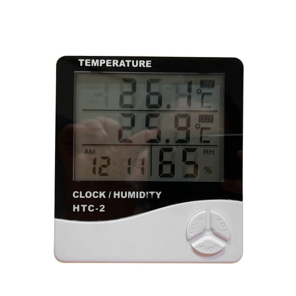 FRCOLOR  Air Indoor and Outdoor Temperature Humidity Meter Alarm Clock Thermometer