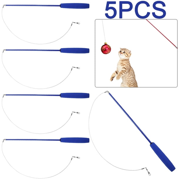 Varitas Interactivas para Gatos JShteea Juguete de Entrenamiento azul 5 Uds