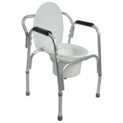PCP Lightweight Adjustable Bed Side Commode, Silver Frost,