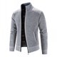 thumbnail image 5 of Suéter de color sólido para hombre de primavera y otoño, cárdigan informal con cuello alto, suéter de polar de manga larga para jóvenes, 5 of 6