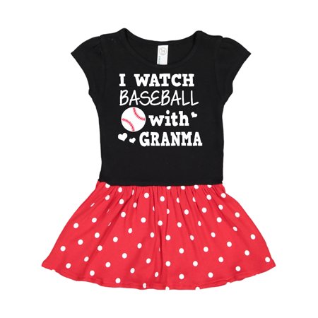 

Inktastic I Watch Baseball with My Granma Gift Toddler Girl Dress