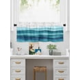 thumbnail image 5 of Valances for Windows Teal Blue Rod Pocket Cafe Window Treatments Valance Curtains for Kitchen Bathroom Laundry Basement Windows 42"x18", 5 of 9
