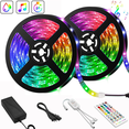 thumbnail image 1 of Lámpara de cinta LED, luz musical LED con teléfono móvil, Control por aplicación Bluetooth, barra de luz con Control remoto, juego impermeable epoxi de 10M, 1 of 5