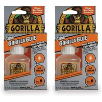 Gorilla Clear Glue, 1.75 Ounce Bottle, Clear Pack of 2