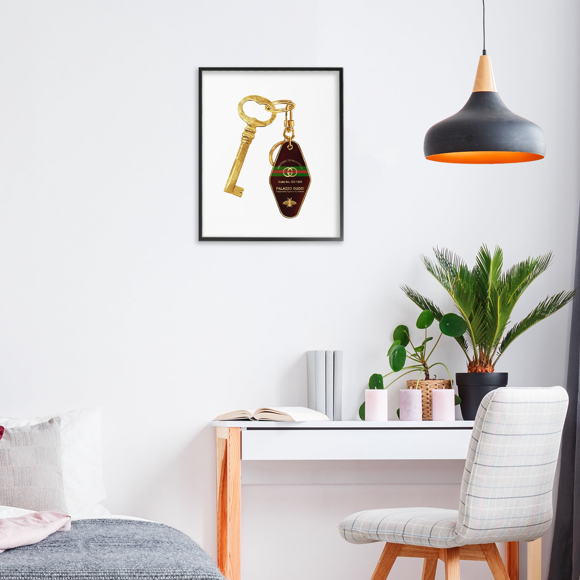 Luxury Hotel Key Black Framed Giclee Art, design by Ziwei Li