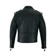 thumbnail image 3 of Classic Mens Biker Police Motorcycle Naked Cowhide Leather Jacket with Pockets Heavy Duty Black, 3 of 7