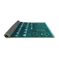 thumbnail image 2 of Ahgly Company Indoor Round Solid Turquoise Blue Modern Area Rugs, 8' Round, 2 of 4