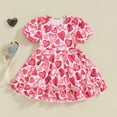 thumbnail image 2 of Bagilaanoe Toddler Baby Girl Valentine’s Day Dress Fly Sleeve A-line Princess Dresses 18M 24M 3T 4T 5T 6T Kids Casual Swing Sundress, 2 of 7