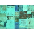 thumbnail image 1 of Ahgly Company Indoor Rectangle Patchwork Turquoise Blue Transitional Area Rugs, 8' x 10', 1 of 4