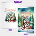 thumbnail image 2 of Merry Christmas Santa Reindeer Antlers Alaskan Malamute Sleigh Xmas Winter Holiday 5x7in Folded Greeting Card Alaska Mal Dog Lovers Gifts Single Note Card with Envelope - 00023, 2 of 5