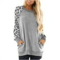 thumbnail image 1 of Womens Sweat-Shirt Col Rond Casual Manches Longues Pull Coupe en Vrac Tops Automne Vêtements de Mode, 1 of 5