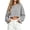 Gray, variant on Women's Crewneck Crop Top Long Sleeve Casual Pullover Shirt with Ruched Cuffs Relaxed Fit Solid Color Blouse for Spring Fall Daily Wear