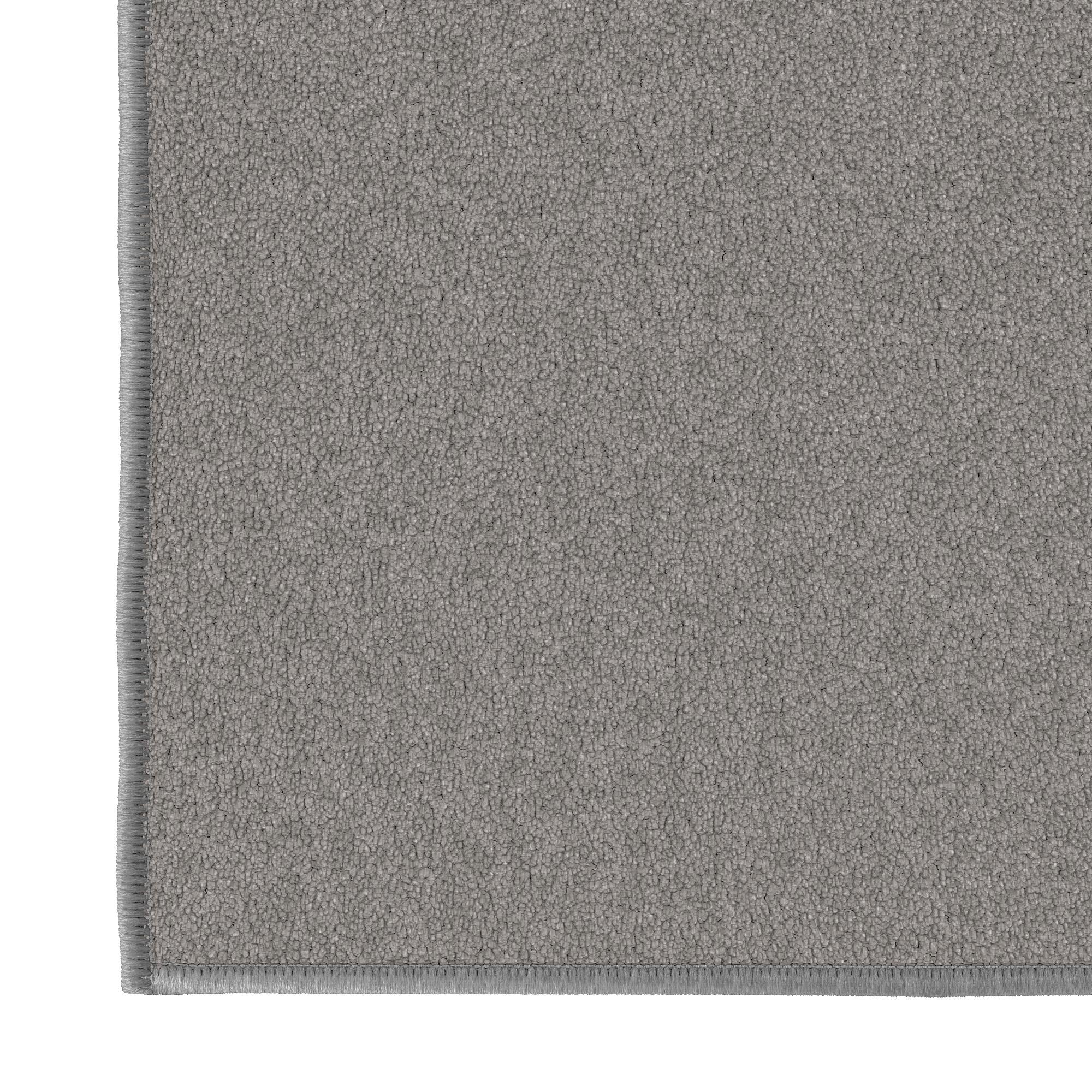 Ottomanson Solid Bathroom Runner Rug 20" x 53" - Non Slip Low Pile Carpet, Gray
