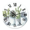 thumbnail image 2 of Designart 'Cactus And Succulent House Plants I' Farmhouse Wall Clock, 2 of 5