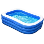 Summer Kids Family Inflatable Swimming Pool, Full-Sized Lounge Pool, 96" X 52" X 20"
