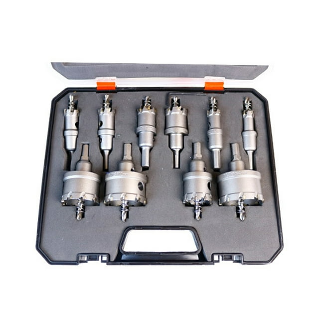 Kit de sierra perforadora de carburo, juego de 10 brocas para sierra perforadora con punta