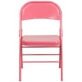 thumbnail image 6 of Emma + Oliver 2 Pack Bubblegum Pink Triple Braced & Double Hinged Metal Folding Chair, 6 of 14