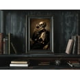 thumbnail image 3 of Skeleton Drinking Wine, Classy Halloween Wall Art, Spooky Season, Printable Wine Wall Art, Bar Cart Decor, Creepy Skull, Matte Canvas Stretched, Posters For Room Bedroom Living Room Wall Decor, 3 of 4