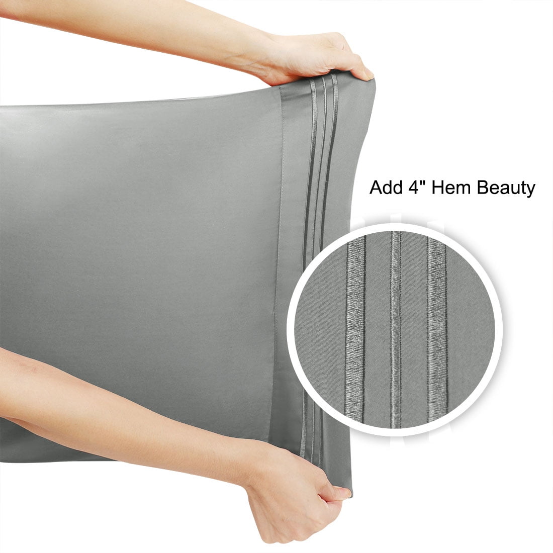 Luxury Pillowcase Set Of 4 - Super Soft Hotel Quality - Gray King