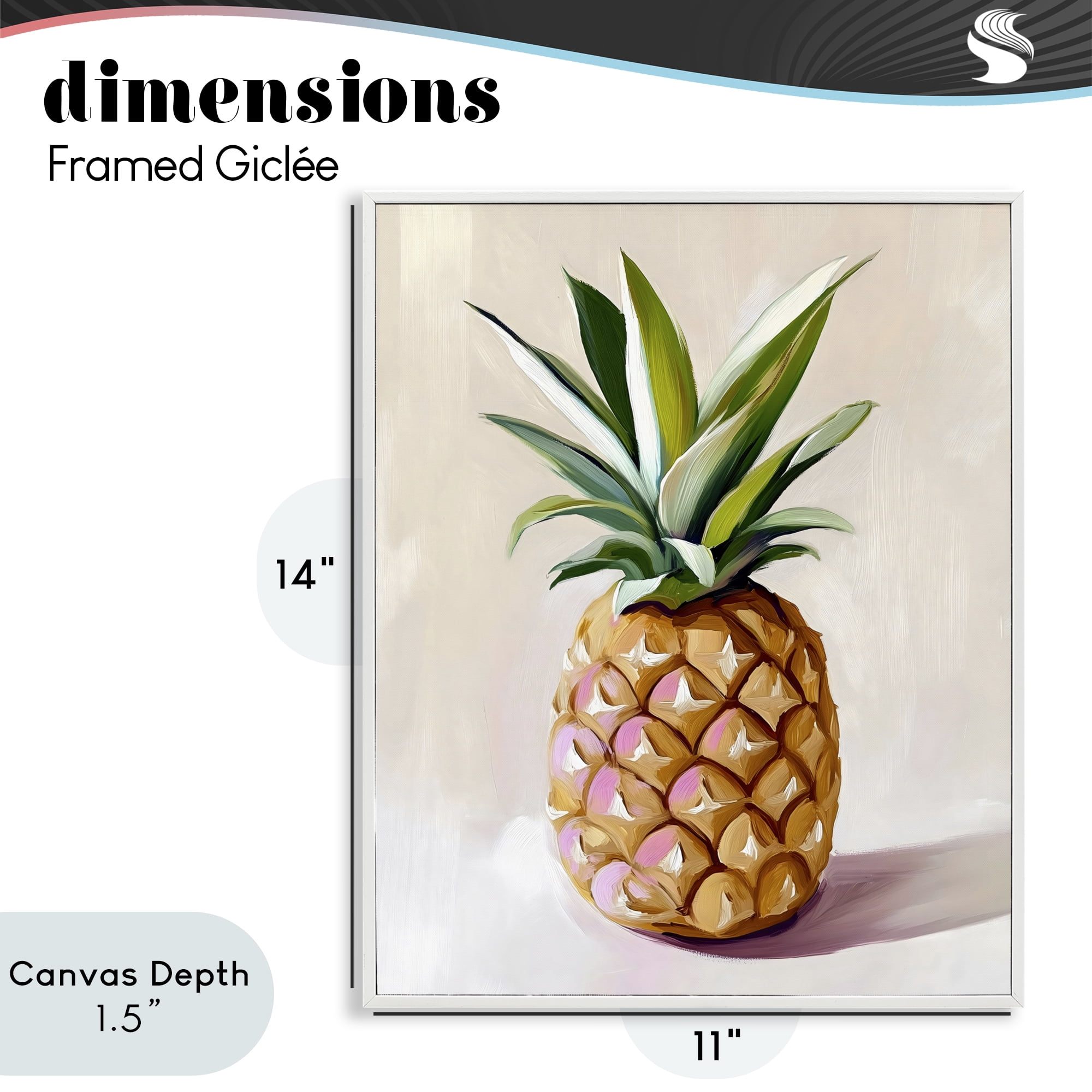 Stupell Industries Pastel Pineapple Tropical Fruit White Framed Giclee Art, design by The Prints Vibe