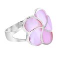 thumbnail image 2 of Hawaiian Plumeria Flower Pink Mother of Pearl Inlay Sterling Silver Ring-8, 2 of 5