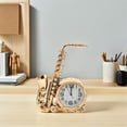 thumbnail image 4 of COMPUKAS Horloge de Bureau Vintage Style Européen Rétro en Forme de Saxophone Doré, 4 of 6