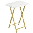 thumbnail image 5 of HOOBRO TV Tray, Set of 2, Folding TV Table, Stable Snack Table for Small Space, Portable Sofaside Table, Easy Assembly and Storage, Ideal for Snacks and Meals in Living Room, Gold and Marble DM25BZ01, 5 of 14