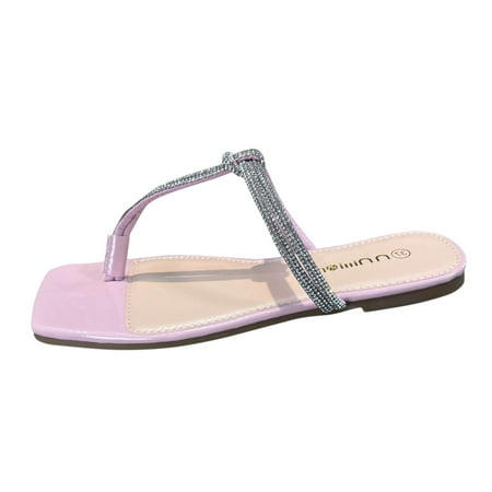 

Cathalem Women s 2023 Summer New Large Diamond Slippers Herringbone Slipper Flat Sandals Red 38