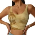 thumbnail image 1 of Balery Retro Palm Tree Sujetadores deportivos con espalda cruzada para mujer, acolchados, sin costuras, de alto impacto, ideales para yoga, gimnasio, entrenamiento y fitness.-, 1 of 8