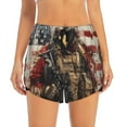 thumbnail image 3 of Uemuo Bald Eagle Soldier Pattern Women's Athletic Shorts High Waisted Running Shorts with Liner Pockets Gym Elastic Workout Shorts-X-Large, 3 of 9