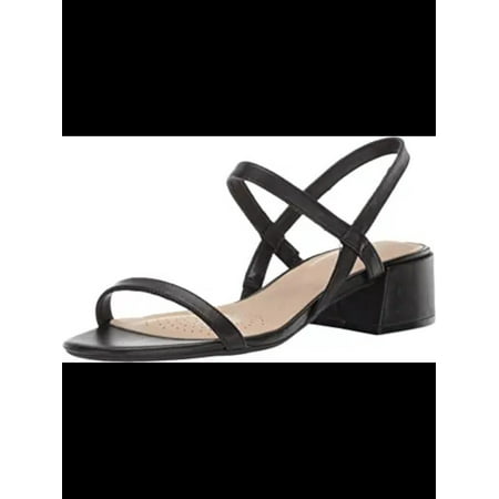 

KENNETH COLE Womens Black Comfort Maisie Square Toe Block Heel Slip On Leather Slingback Sandal 5 M
