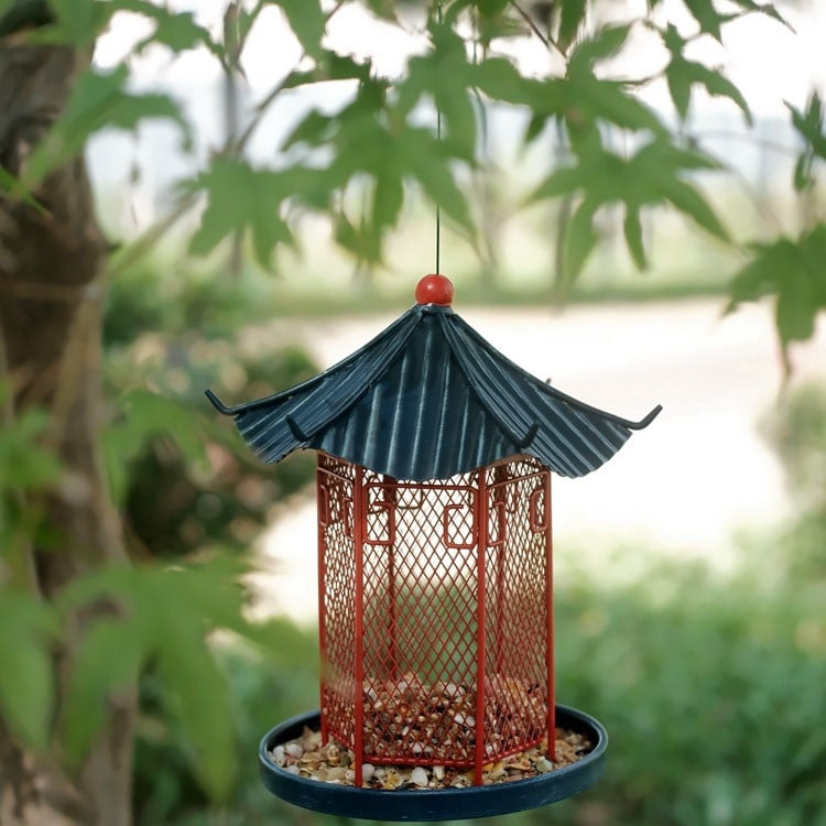 Outdoor Hanging Bird Feeder, Food Feeder, Balcony, Courtyard Garden, Villa, Garden, Metal Pavilion Decoration