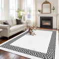 thumbnail image 3 of 5x7 Washable Area Rug, Greek Themed Non-Slip Large Rectangle Rug for Living Room Bedroom, Traditional Meander Border Square Geometric Indoor Floor Mat for Home Decor, 3 of 9