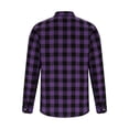 thumbnail image 6 of Men's Flannel Casual Plaid Shirts Long Sleeve Button up Lightweight Blouse Fall Comfy Work Jacket with Pockets New Fall Jackets for Men Windproof Purple XXL, 6 of 8